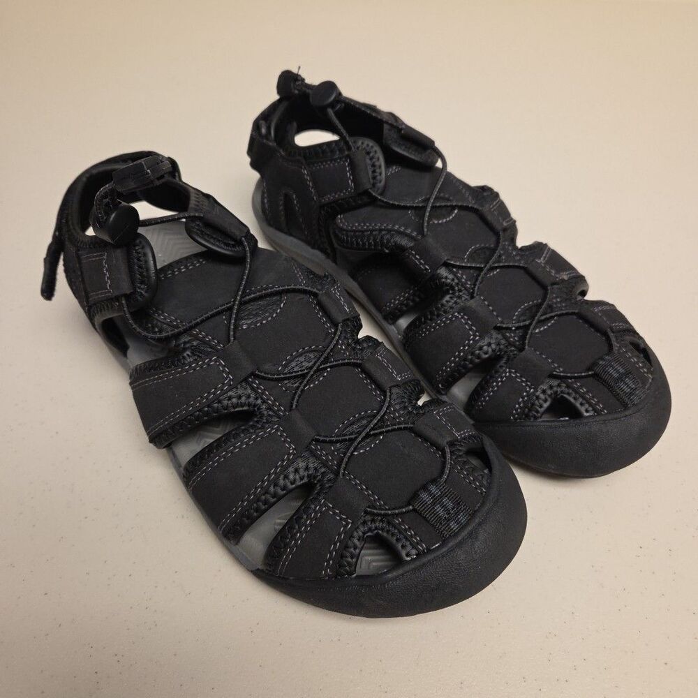 Khombu Travis Mens Sandal  Active Hiking BLACK Size 8 M Comfort Slip on
